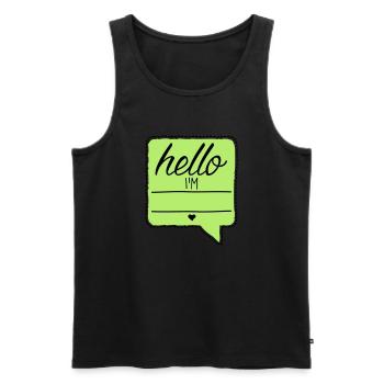 Hello I'm - Dein Name - Dein Text - Baby - Beruf - Männer Premium Bio Tank Top - Schwarz - Vorne - AI Model Male 178 light (178cm)