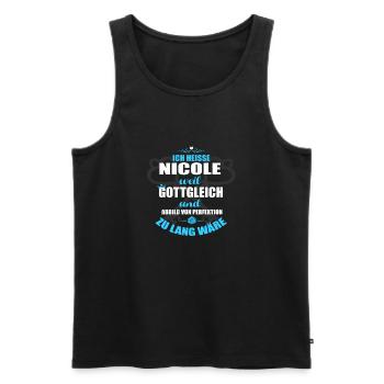 NICOLE-Geschenk - Männer Premium Bio Tank Top - Schwarz - Vorne - AI Model Male 178 light (178cm)