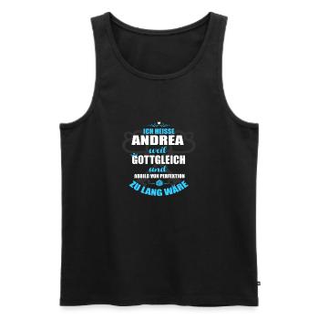ANDREA-Geschenk - Männer Premium Bio Tank Top - Schwarz - Vorne - AI Model Male 178 light (178cm)