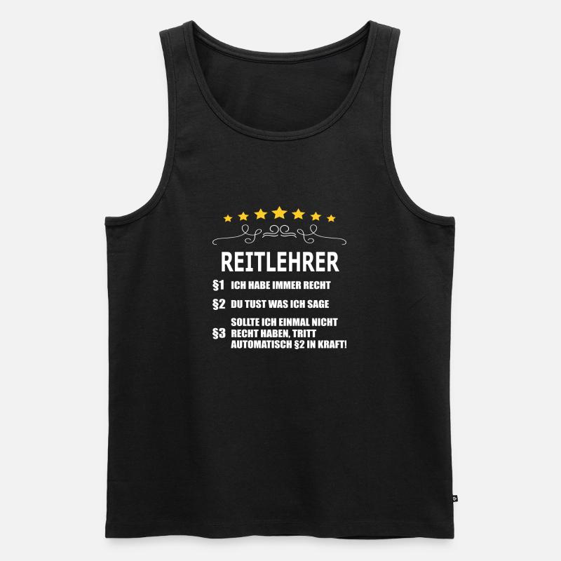 REITLEHRER - Männer Premium Bio Tank Top - Schwarz