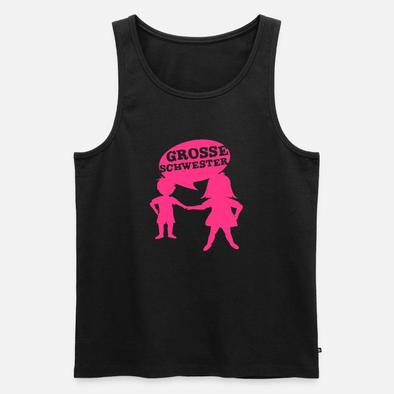 Grosse Schwester - Männer Premium Bio Tank Top - Schwarz
