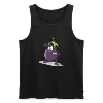 Aubergine - Männer Premium Bio Tank Top - Schwarz - Vorne - AI Model Male 178 light (178cm)