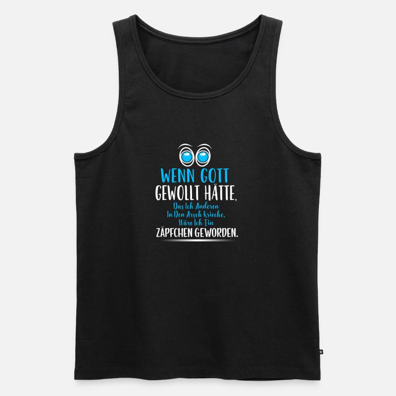 Bin kein Arsch kriecher! - Männer Premium Bio Tank Top - Schwarz