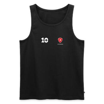 Schweiz Jersey retro Trikot 2018 Style - Männer Premium Bio Tank Top - Schwarz - Vorne - Michal (187cm)