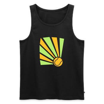 Tennis Explosion - Männer Premium Bio Tank Top - Schwarz - Vorne - AI Model Male 178 light (178cm)