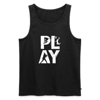 PLAY - Men's Premium Organic Tank Top - black - Front - AI Model Male 178 light (178cm)
