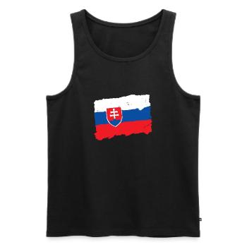Drapeau de la Slovaquie - Débardeur bio Premium Homme - noir - Devant - AI Model Male 178 light (178cm)