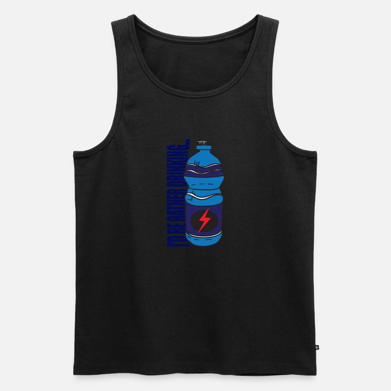 I'd be rather drinking...Energy Dring - Männer Premium Bio Tank Top - Schwarz