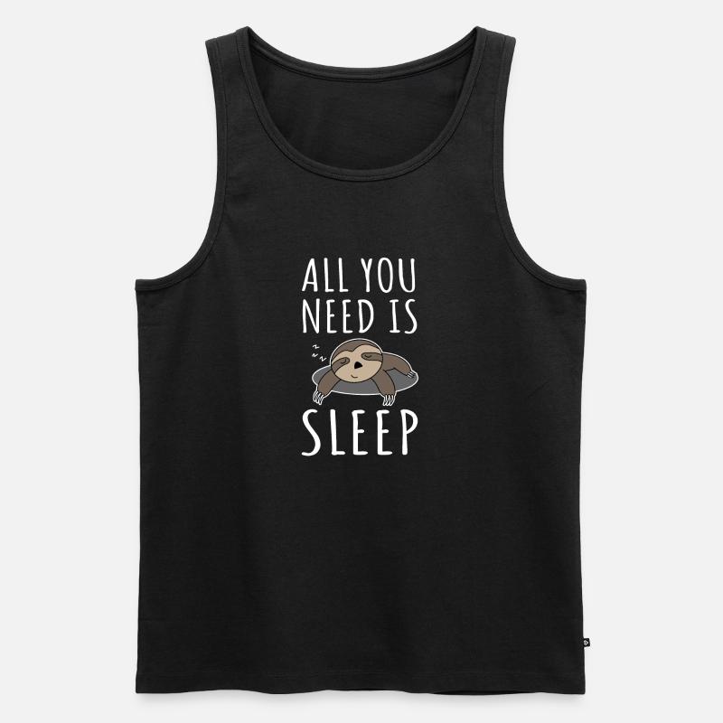Faultier - Männer Premium Bio Tank Top - Schwarz