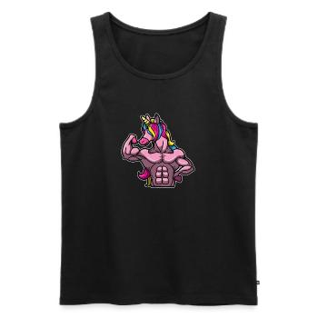 Unicorn Workout Gym Fitness Superpuissances musculaires - Débardeur bio Premium Homme - noir - Devant - Michal (187cm)