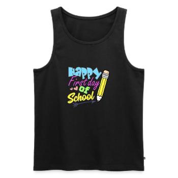 Back to school First day of school - Men's Premium Organic Tank Top - black - Front - Michal (187cm)