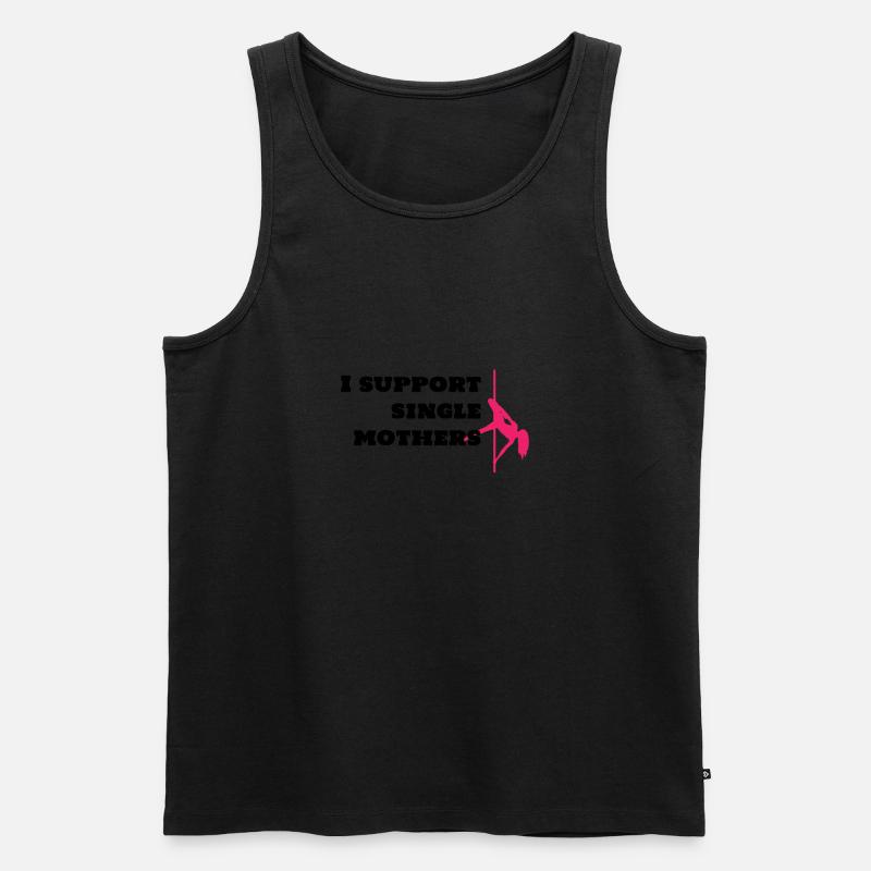 I support single mothers - Männer Premium Bio Tank Top - Schwarz