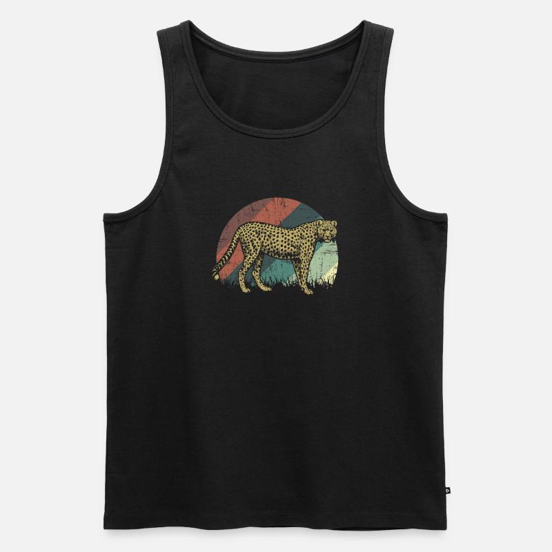 Gepard auf Retrokunst Tiergeschenk - Männer Premium Bio Tank Top - Schwarz