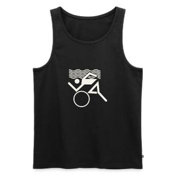 Swim Bike Run - Männer Premium Bio Tank Top - Schwarz - Vorne - Michal (187cm)
