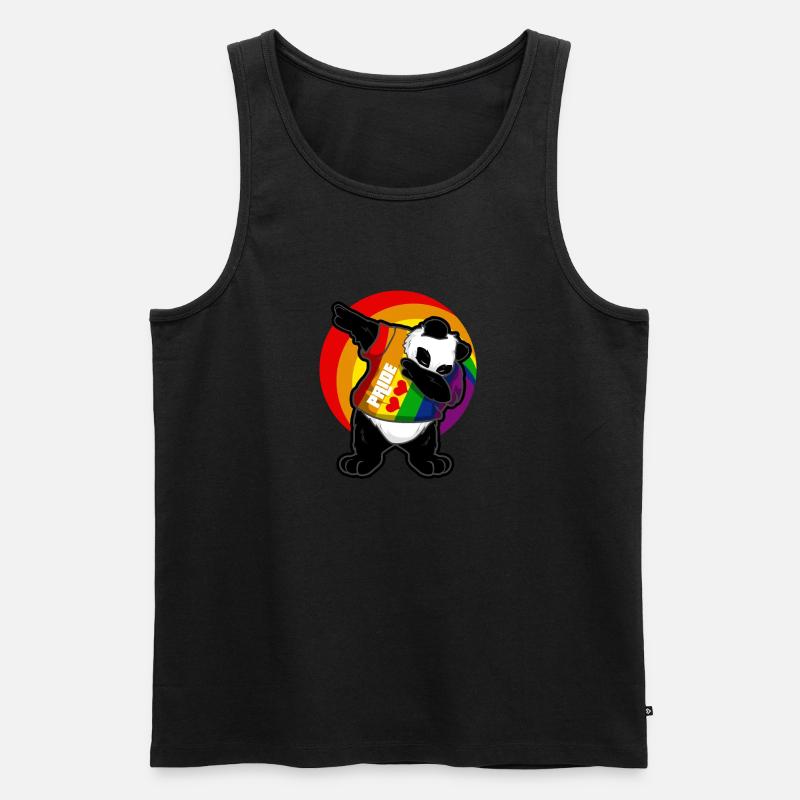 Pride Dabbing Dab Panda LGBT - Männer Premium Bio Tank Top - Schwarz