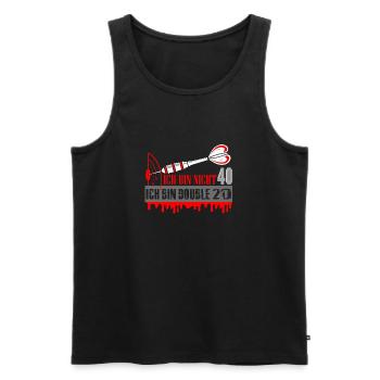 darts Dartspieler Geschenkidee 40er Geburtstag - Männer Premium Bio Tank Top - Schwarz - Vorne - Michal (187cm)