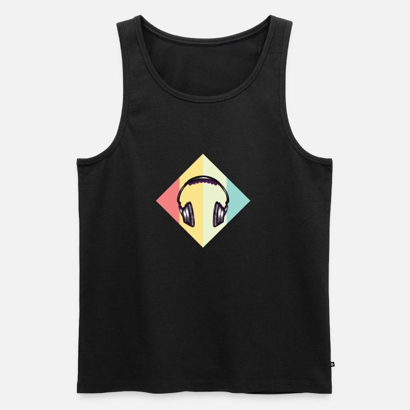 Kopfhörer - Männer Premium Bio Tank Top - Schwarz
