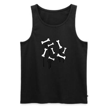 graffiti drops bones pattern dead many skeleton - Men's Premium Organic Tank Top - black - Front - AI Model Male 178 light (178cm)