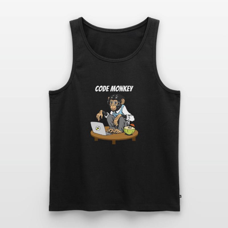 Monkey Code Progammier Singe Coding Monkeys Débardeur bio Premium Homme
