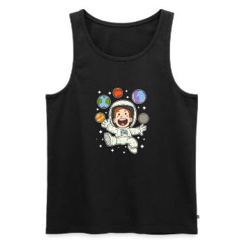 Astronaut Planet Star Space Space Space - Men's Premium Organic Tank Top - black - Front - AI Model Male 178 light (178cm)