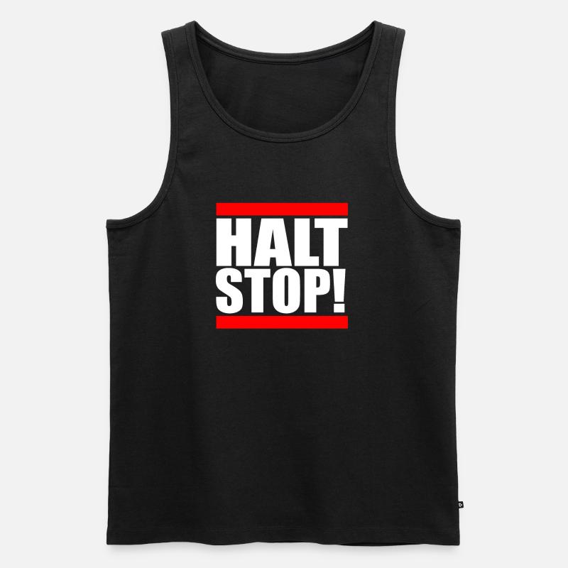 Halt Stop Andreas - Männer Premium Bio Tank Top - Schwarz