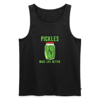 Pickles Make Life Better - Men's Premium Organic Tank Top - black - Front - AI Model Male 178 light (178cm)