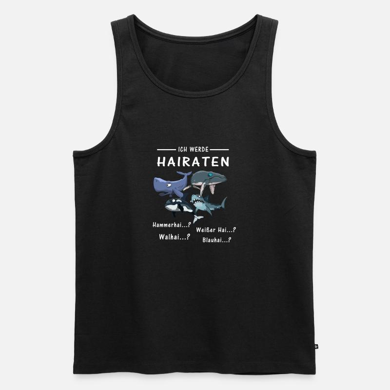 Heiraten oder Hairaten JGA Junggesellenabschied - Männer Premium Bio Tank Top - Schwarz