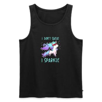 Ich schwitze nicht Ich funkele Unicorn Gym Workout - Männer Premium Bio Tank Top - Schwarz - Vorne - AI Model Male 178 light (178cm)