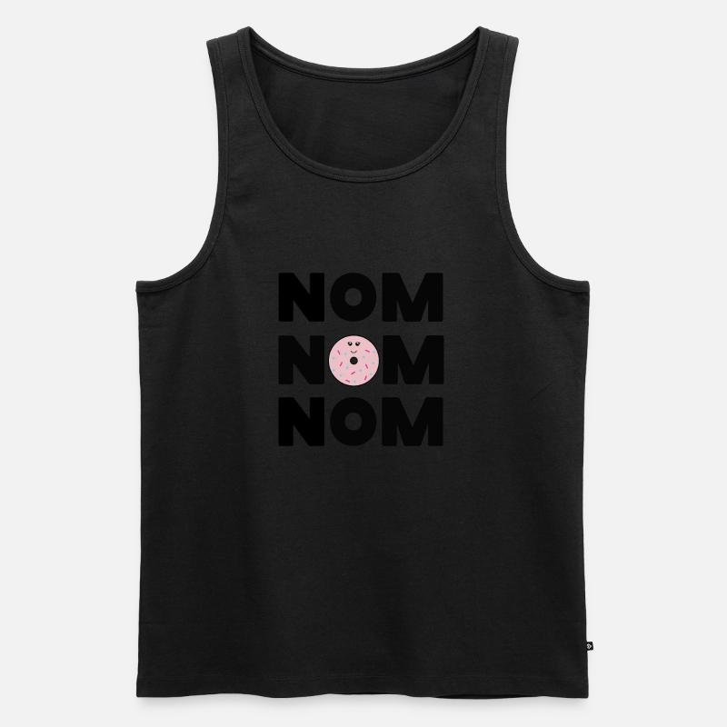 NOM NOM NOM DONUT GESCHENK - Männer Premium Bio Tank Top - Schwarz