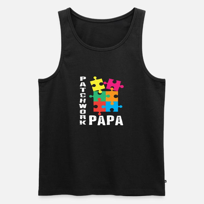 Papa patchwork - Débardeur bio Premium Homme - noir