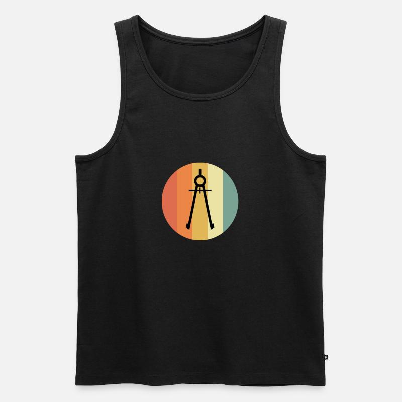 Architekt Zirkel Mathematiker Technisch Geschenk - Männer Premium Bio Tank Top - Schwarz