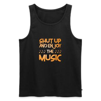 Musik - Männer Premium Bio Tank Top - Schwarz - Vorne - AI Model Male 178 light (178cm)