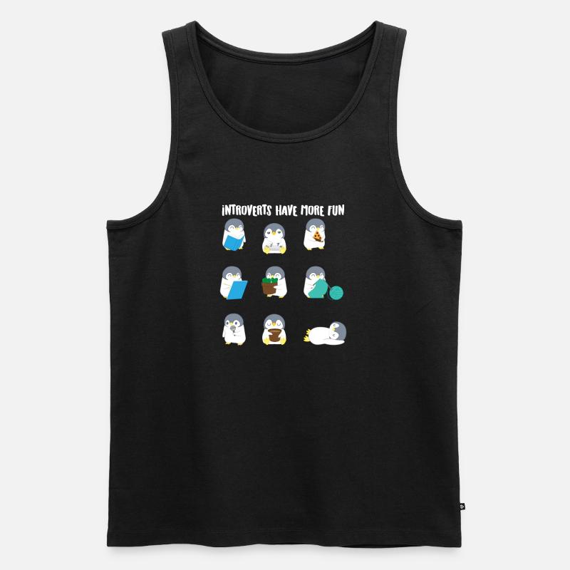 Pinguin – Pinguine – Pinguinfan – Introvert - Männer Premium Bio Tank Top - Schwarz