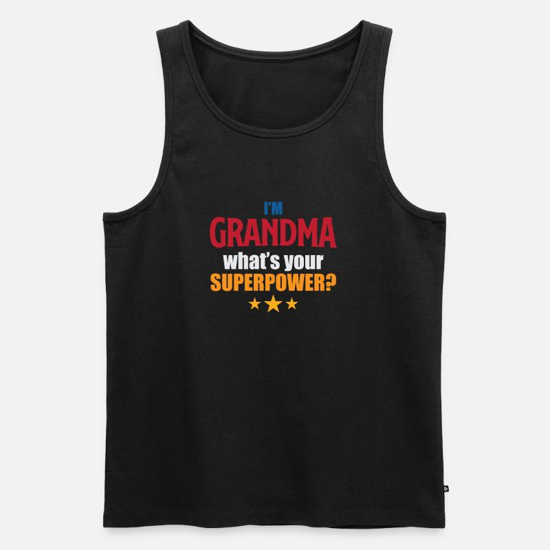 Großmutter Oma mit Superkraft - Männer Premium Bio Tank Top - Schwarz