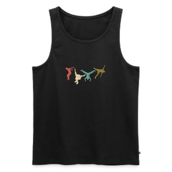 parkour vintage - Débardeur bio Premium Homme - noir - Devant - Michal (187cm)