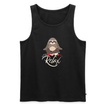 Sloth Yoga - Relax T-shirt - Débardeur bio Premium Homme - noir - Devant - Michal (187cm)
