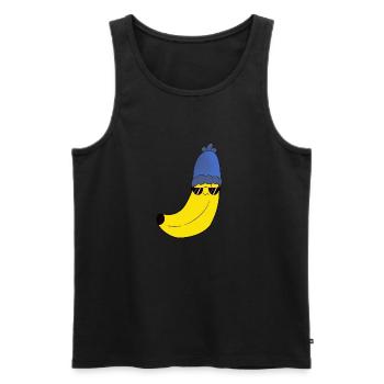 Banana / Banana - Cool Beanie - Men's Premium Organic Tank Top - black - Front - AI Model Male 178 light (178cm)