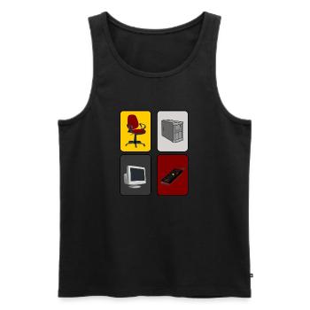 PC gamers - Men's Premium Organic Tank Top - black - Front - AI Model Male 178 light (178cm)
