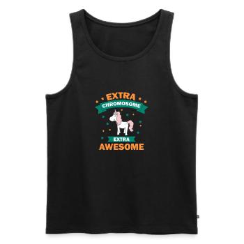 Unicorn Unicorn Glitter Rainbow Extra Chromosome - Débardeur bio Premium Homme - noir - Devant - Michal (187cm)