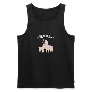 I like you a lottle Alpaka Paar Liebhaber Geschenk - Männer Premium Bio Tank Top - Schwarz - Vorne - Michal (187cm)