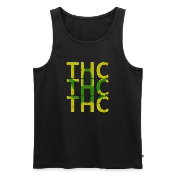 Mauvaises herbes THC - Débardeur bio Premium Homme - noir - Devant - AI Model Male 178 light (178cm)