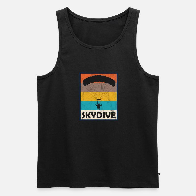 Skydive Skydiving Fallschirm Springen Gleiten - Männer Premium Bio Tank Top - Schwarz