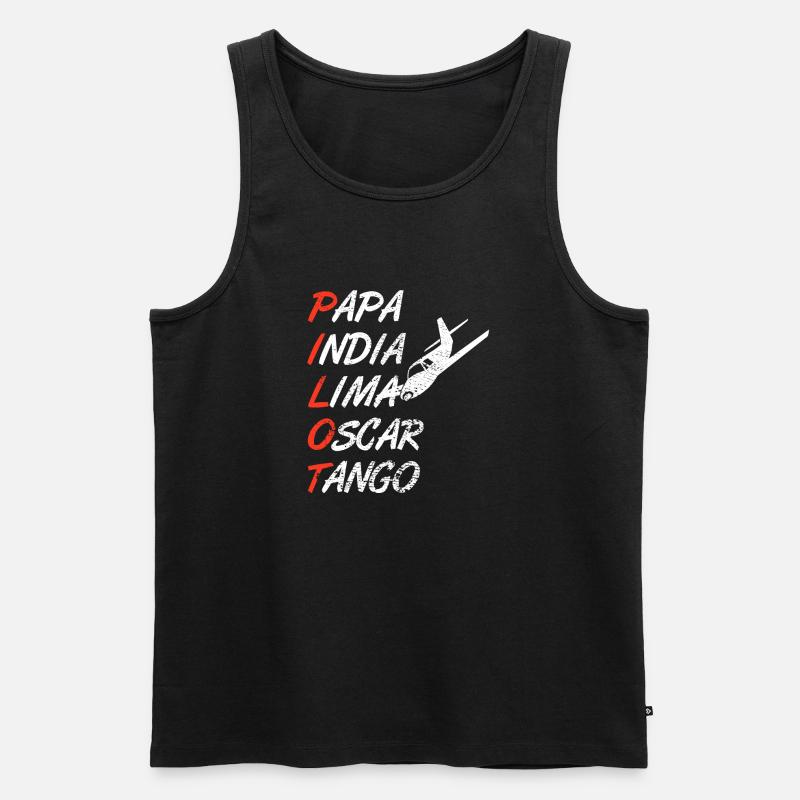 Pilot - Männer Premium Bio Tank Top - Schwarz