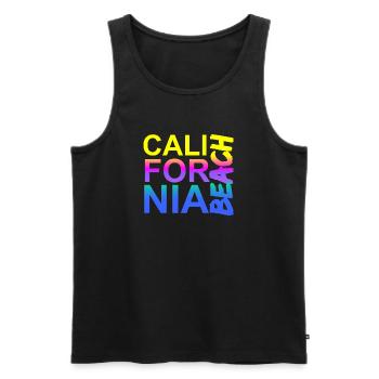 California Beach - Débardeur bio Premium Homme - noir - Devant - AI Model Male 178 light (178cm)