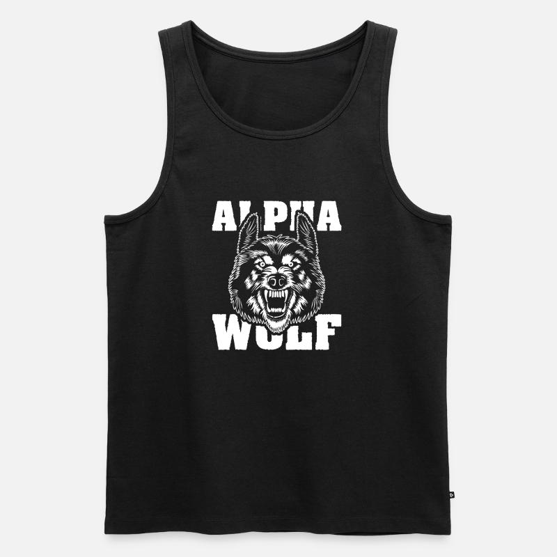 Wolf Alphawolf Wolfpack père du chef - Débardeur bio Premium Homme - noir
