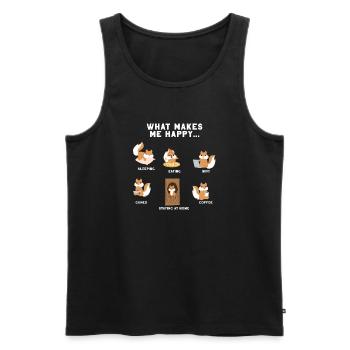 Eichhörnchen - Introvert - Eichkätzchen - Geschenk - Männer Premium Bio Tank Top - Schwarz - Vorne - Michal (187cm)