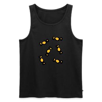 6 Bonbons - V2 - Männer Premium Bio Tank Top - Schwarz - Vorne - AI Model Male 178 light (178cm)