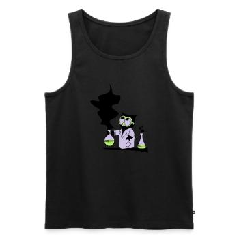 Dr rer nat Owl - Men's Premium Organic Tank Top - black - Front - AI Model Male 178 light (178cm)