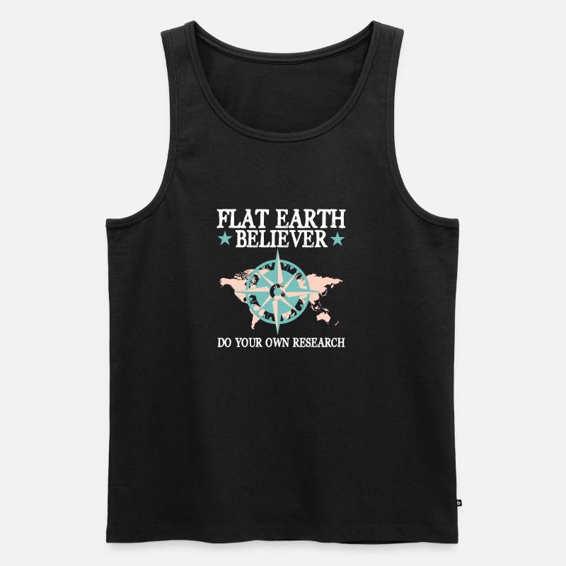 Flat Earth Flache Erde - Männer Premium Bio Tank Top - Schwarz