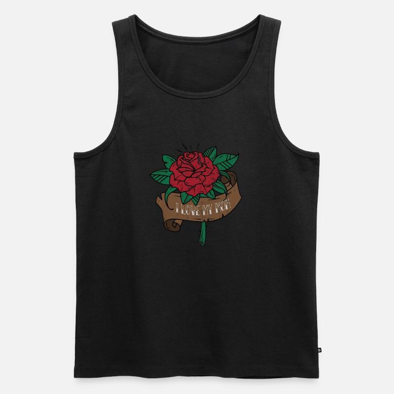 Ich liebe Dich Mutter Mama - Männer Premium Bio Tank Top - Schwarz
